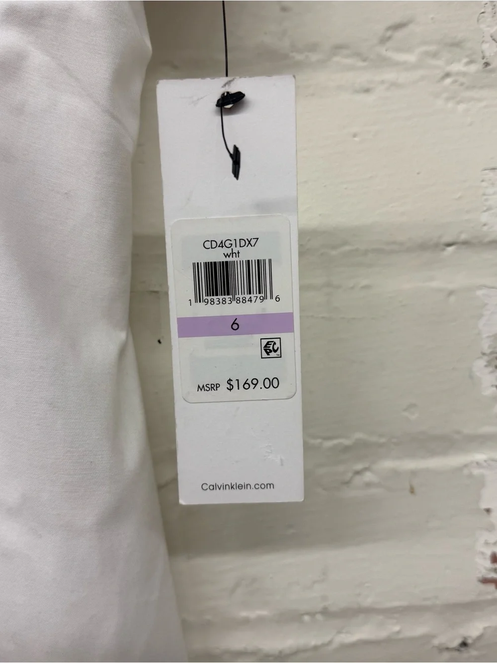 NWT Calvin Klein White Pintuck Fit and Flare Button Down Midi Dress Size 6